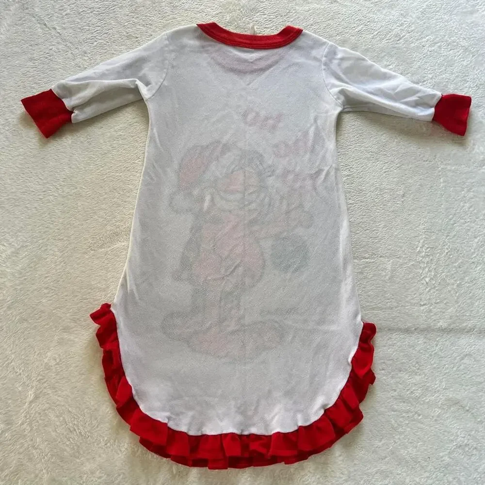 Vintage Bates-jama Garfield Christmas Nightgown Girls size 3T 1978 Pajamas